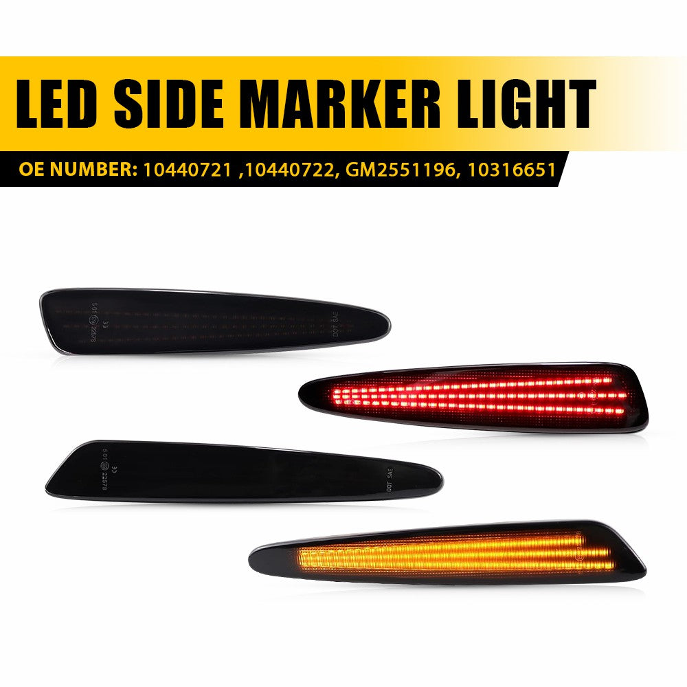 LED Side Marker Light for Chevrolet Corvette C6 2005-2013, Amber/Red