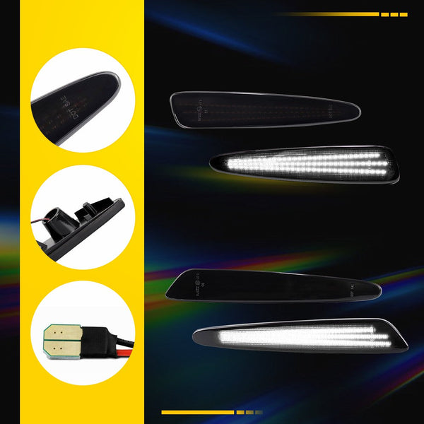 LED Side Marker Light for Chevrolet Corvette C6 2005-2013, Smoked Lens