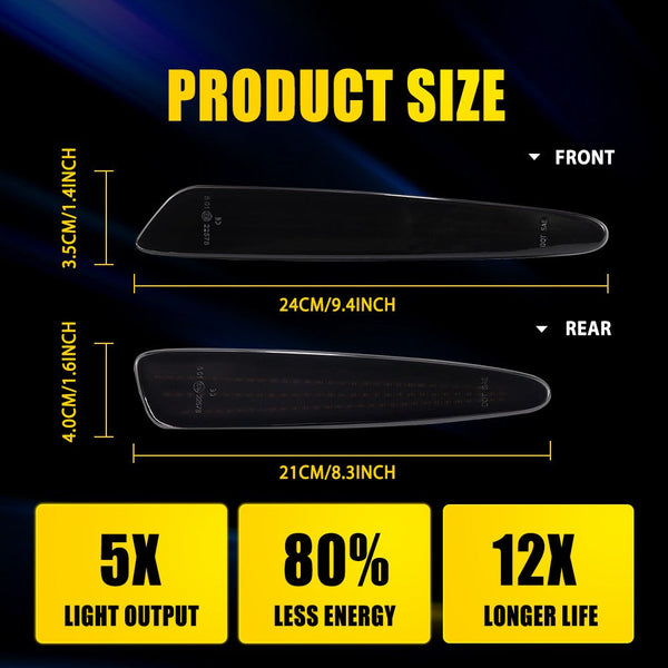 LED Side Marker Light for Chevrolet Corvette C6 2005-2013, Smoked Lens