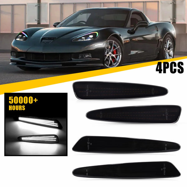 LED Side Marker Light for Chevrolet Corvette C6 2005-2013, Smoked Lens