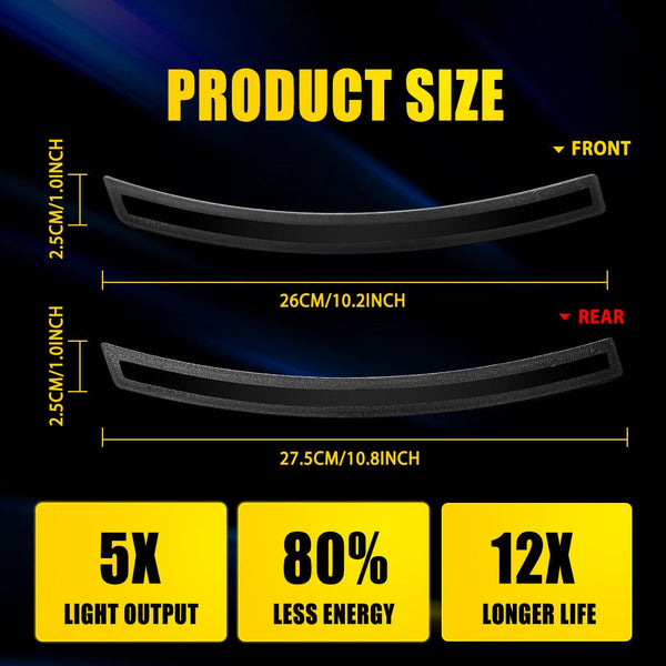 LED Side Marker Light for Chevrolet Corvette C7 2014-2019, Smoked Lens, White LED, Front & Rear