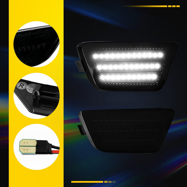 LED Side Marker Light for Chevrolet Cruze 2011-2015 Limited/Eco/LS/LT/LTZ, Smoked Lens