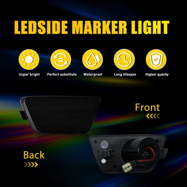 LED Side Marker Light for Chevrolet Cruze 2011-2015 Limited/Eco/LS/LT/LTZ, Smoked Lens