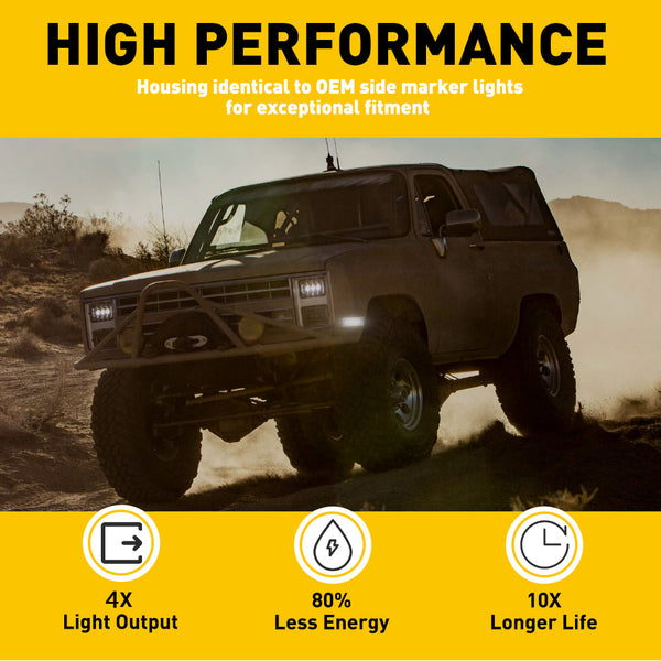 LED Side Marker Light for Chevy Blazer/Suburban C/K/R/V 10/20/30 Pickup 1981-1991