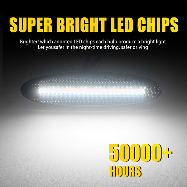 LED Side Marker Light for Chevy Corvette C5 1997-2004, Smoked Lens, White, Rear