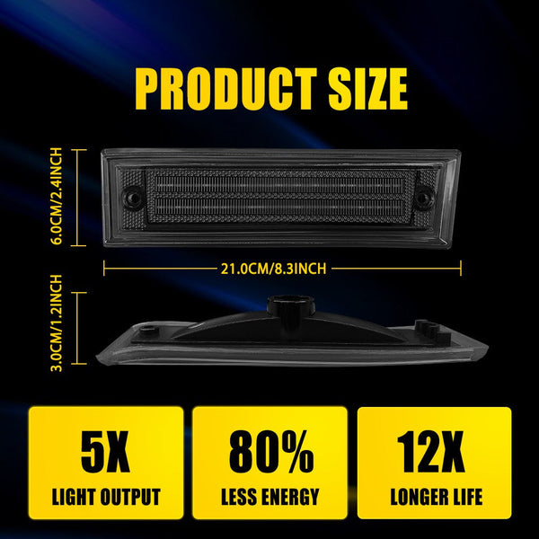 LED Side Marker Light for Chevy K10/K20/K30 1981-1986, Smoked Lens, Amber