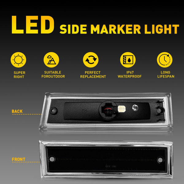 LED Side Marker Light for Chevy K5 Blazer/Suburban & GMC Jimmy 1981-1991, Front