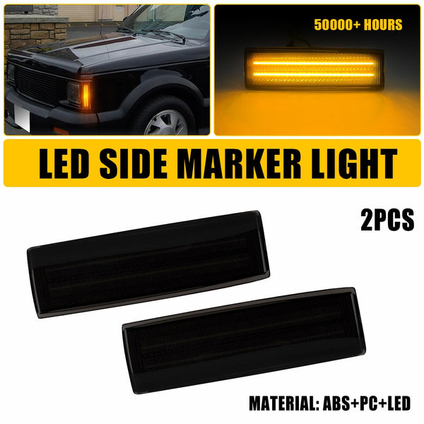 LED Side Marker Light for Chevy S10 Blazer/GMC S15 Jimmy 1983-1994, Smoked Lens, Front Park/Signal
