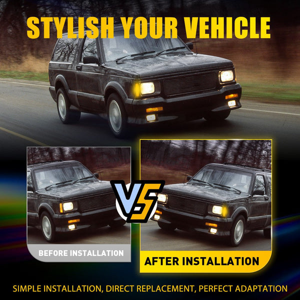 LED Side Marker Light for Chevy S10 Blazer/GMC S15 Jimmy 1983-1994, Smoked Lens, Front Park/Signal