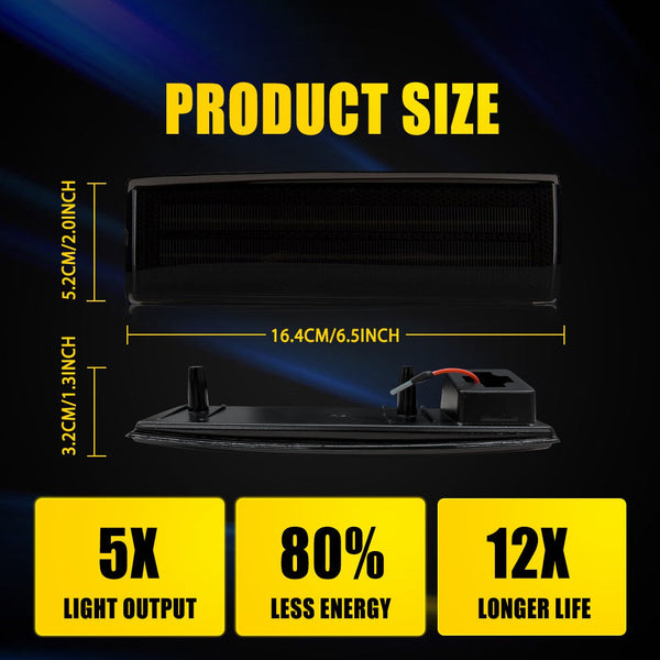 LED Side Marker Light for Chevy S10 Blazer/GMC S15 Jimmy 1983-1994, Smoked Lens, Front Park/Signal