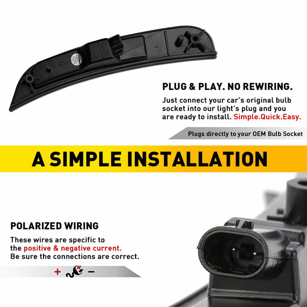 LED Side Marker Light for Chrysler 300 2015-2023, Smoked Lens, Amber, Front