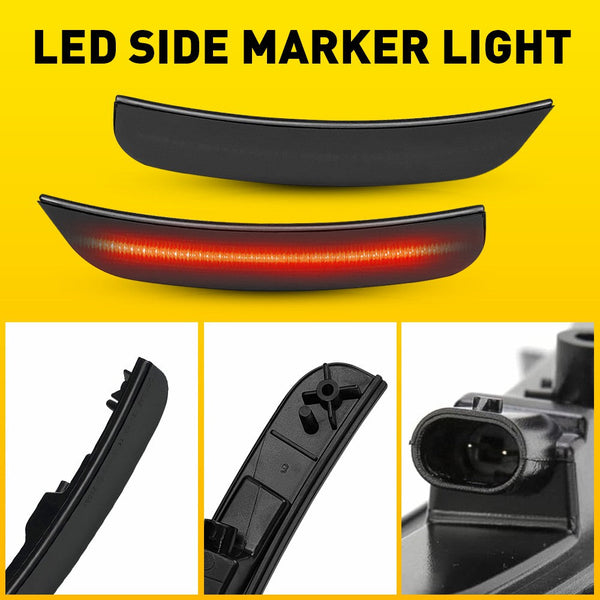 LED Side Marker Light for Chrysler 300 2015-2023, Smoked Lens, Rear L&R