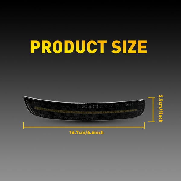 LED Side Marker Light for Chrysler 300 2015-2023, White, Front, Smoked Lens