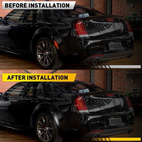 LED Side Marker Light for Chrysler 300 2015-2023, White, Rear, Smoked Lens