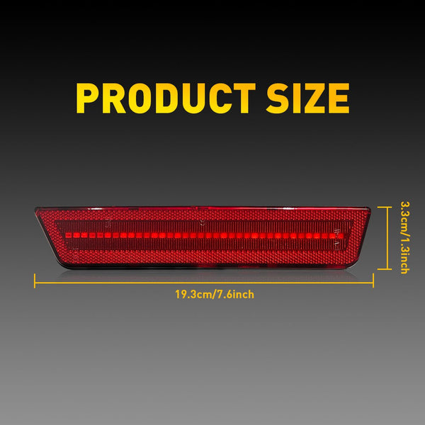 LED Side Marker Light for Dodge Challenger 2008-2014, Red, Rear