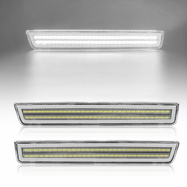 LED Side Marker Light for Dodge Challenger 2015-2022, Clear Lens, Front Bumper