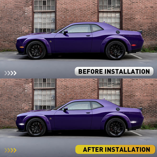 LED Side Marker Light for Dodge Challenger 2015-2022, Clear Lens, Front Bumper