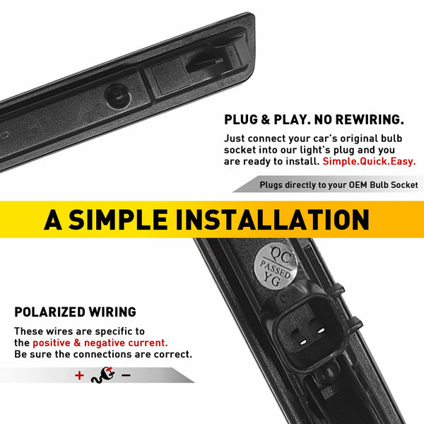 LED Side Marker Light for Dodge Challenger 2015-2022, Clear Lens, Front Bumper