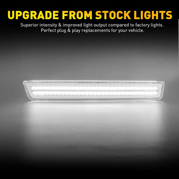 LED Side Marker Light for Dodge Challenger 2015-2022, Clear Lens, Front Bumper