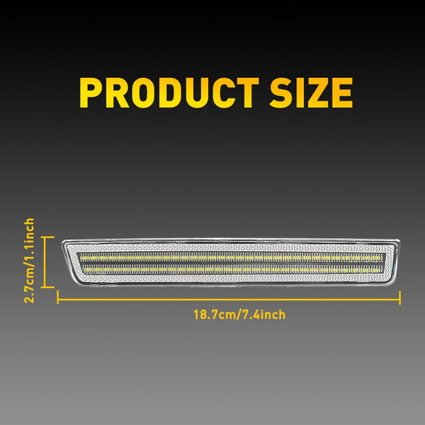 LED Side Marker Light for Dodge Challenger 2015-2022, Clear Lens, Front Bumper