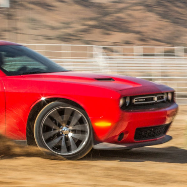 LED Side Marker Light for Dodge Challenger 2015-2023, Clear Lens, Amber, Front