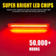 LED Side Marker Light for Dodge Challenger 2015-2023, Red, Rear, Clear Lens