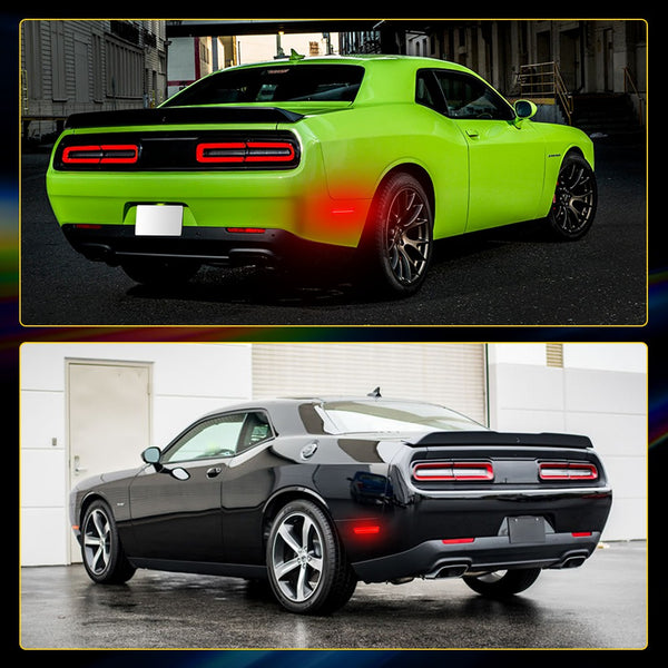 LED Side Marker Light for Dodge Challenger 2015-2023, Red, Rear, Clear Lens