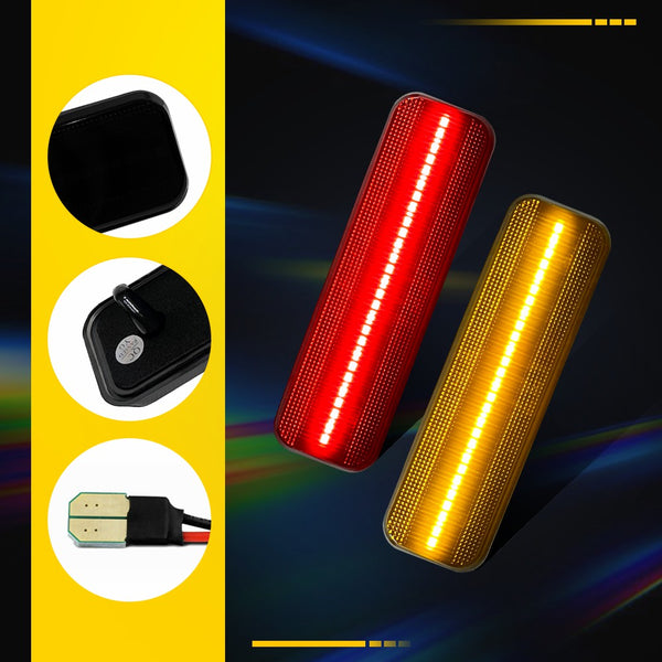 LED Side Marker Light for Dodge Charger 1972-1974 & 1984-1987, Smoked Lens, Front & Rear