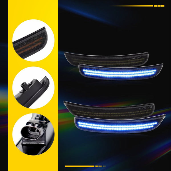 LED Side Marker Light for Dodge Charger 2015-2022, Blue, Front & Rear Fender