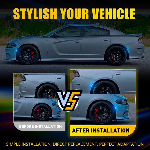 LED Side Marker Light for Dodge Charger 2015-2022, Blue, Front & Rear Fender