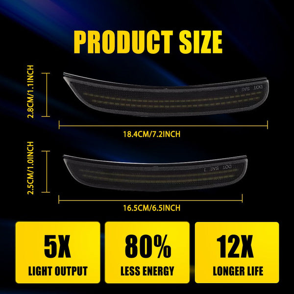 LED Side Marker Light for Dodge Charger 2015-2022, Blue, Front & Rear Fender