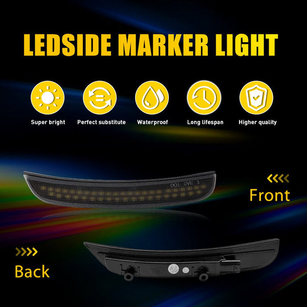 LED Side Marker Light for Dodge Charger 2015-2022, Dynamic, Front & Rear