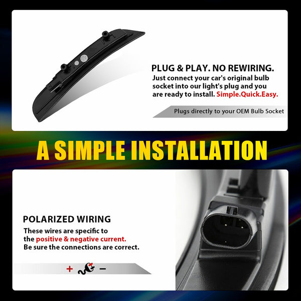 LED Side Marker Light for Dodge Charger 2015-2022, Dynamic, Front & Rear