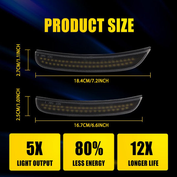 LED Side Marker Light for Dodge Charger 2015-2022, Dynamic, Front & Rear