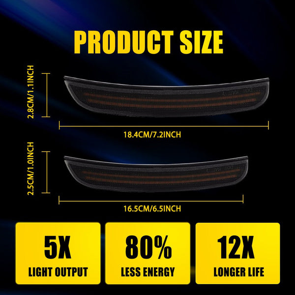 LED Side Marker Light for Dodge Charger 2015-2022, Pink/Purple, Front & Rear