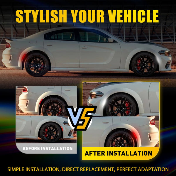 LED Side Marker Light for Dodge Charger 2015-2022, Red/White, Front & Rear, Left & Right