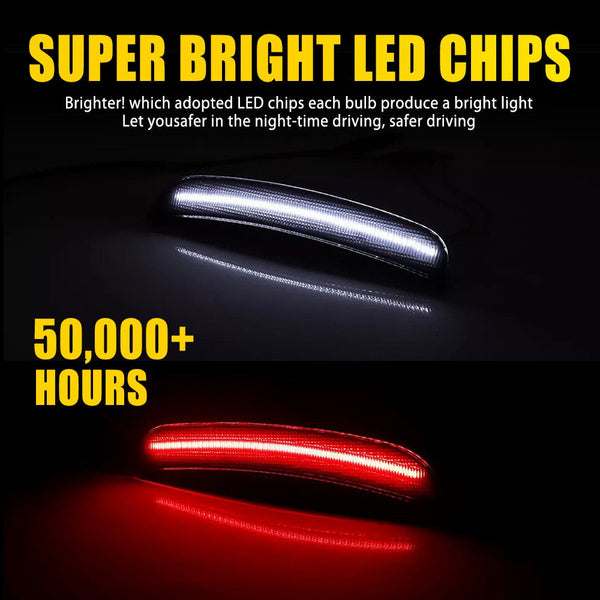 LED Side Marker Light for Dodge Charger 2015-2022, Red/White, Front & Rear, Left & Right