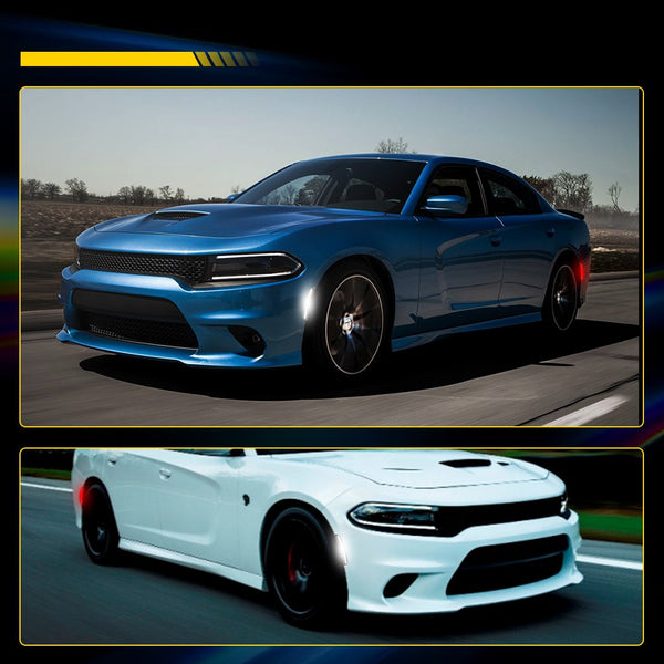 LED Side Marker Light for Dodge Charger 2015-2022, Red/White, Front & Rear, Left & Right