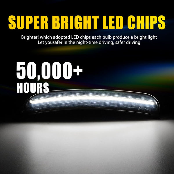 LED Side Marker Light for Dodge Charger 2015-2022, Smoked Lens, White, Rear