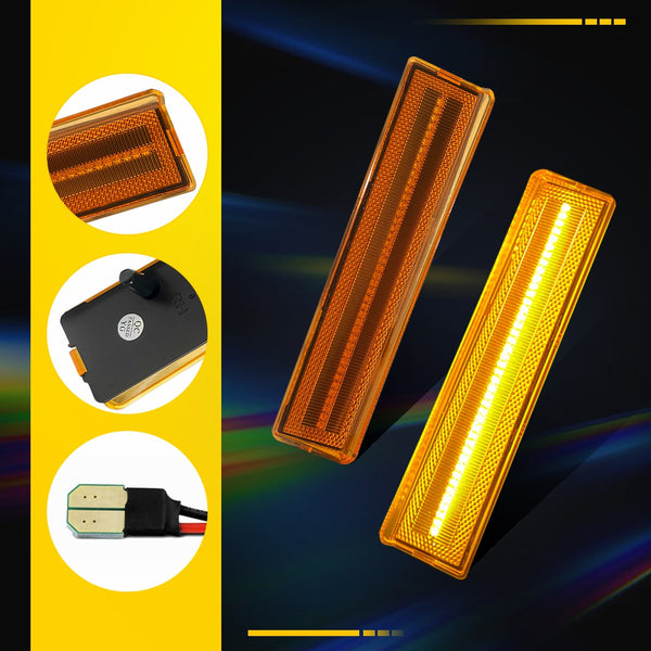 LED Side Marker Light for Ford Bronco & F-150/F-250/F-350 1980-1986, Amber, Front Fender