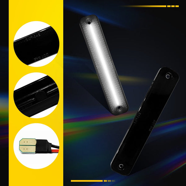 LED Side Marker Light for Ford Bronco/F-Series/E-Series, Smoked Lens, White, Turn Signal