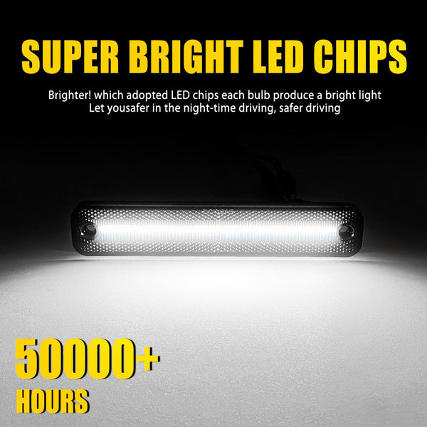 LED Side Marker Light for Ford Bronco/F-Series/E-Series, Smoked Lens, White, Turn Signal