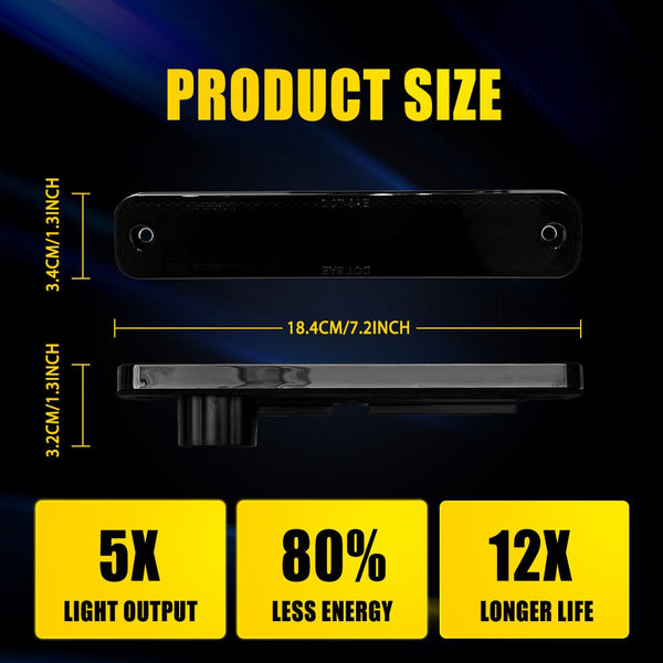 LED Side Marker Light for Ford Bronco/F-Series/E-Series, Smoked Lens, White, Turn Signal