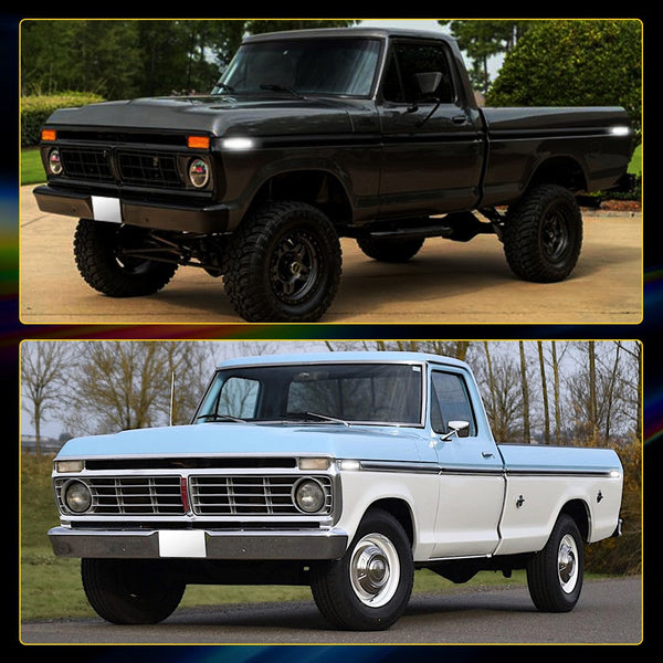 LED Side Marker Light for Ford Bronco/F-Series/E-Series, Smoked Lens, White, Turn Signal