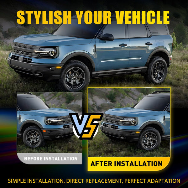 LED Side Marker Light for Ford Bronco Sport 2021-2024, Smoked Lens, Front Bumper