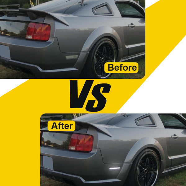 LED Side Marker Light for Ford Mustang 2005-2009, Smoked Lens, Cold White