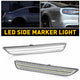 LED Side Marker Light for Ford Mustang 2010-2014, Clear Lens, White, Rear