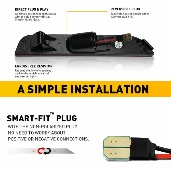 LED Side Marker Light for Ford Mustang 2010-2014, Red, Rear Bumper