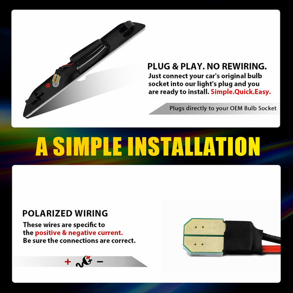 LED Side Marker Light for Ford Mustang 2015-2022, Red, Rear