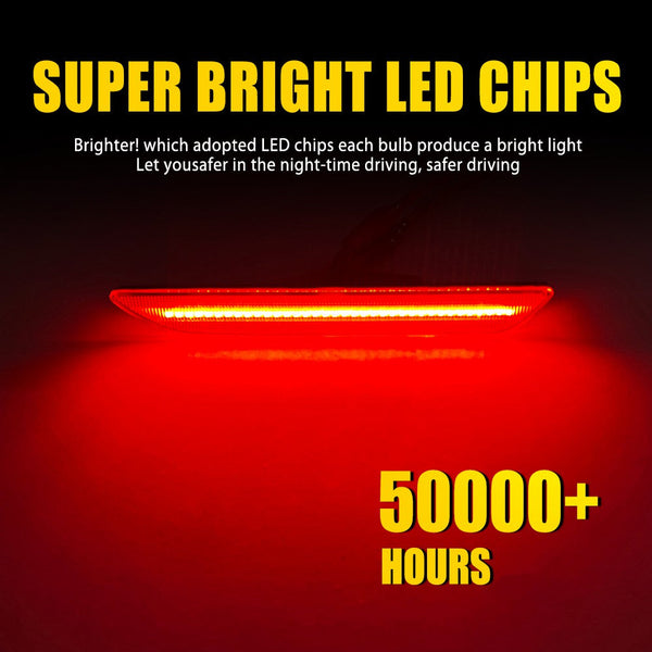 LED Side Marker Light for Ford Mustang 2015-2022, Red, Rear